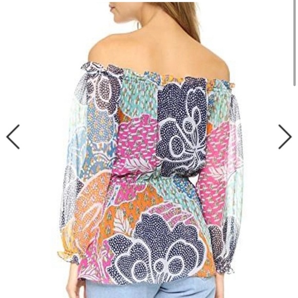 Diane Von Furstenberg Camila Flower Power Dream Floral Off-Shoulder Top - Picture 2 of 7